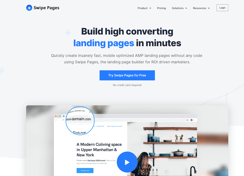 Swipe Pages homepage